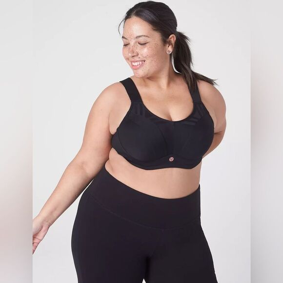 LIVI Active Plus Size Black Max Support Wicking Underwire Sports Bra SZ 40D - Picture 1 of 5